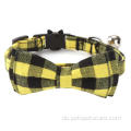 Multicolor -Plaid -Druck abnehmbarer Fliegerkatzenkragen